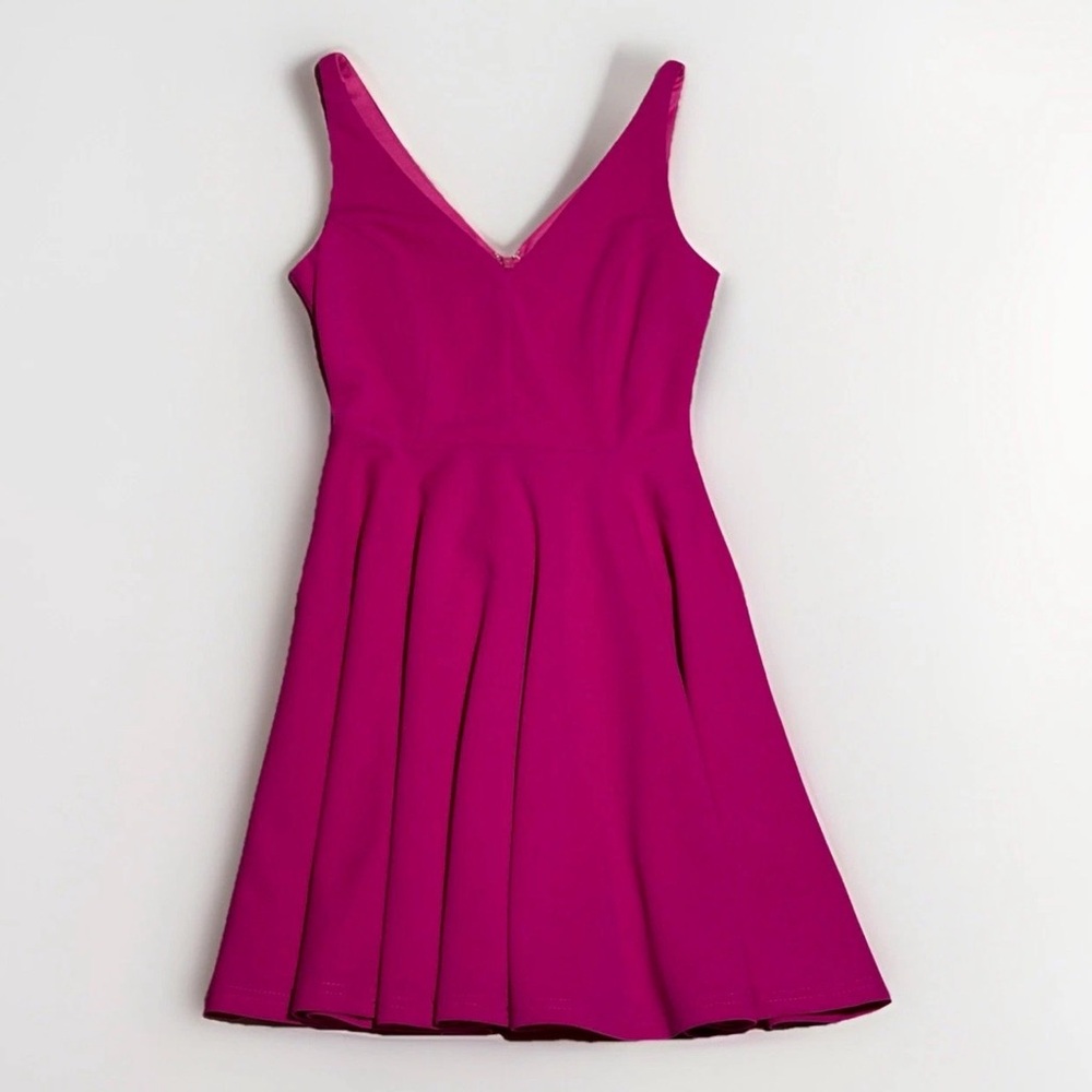 Lulus Dress XS Pink Violet v-Neck Babydoll Lightweight Stretch NWT Formal